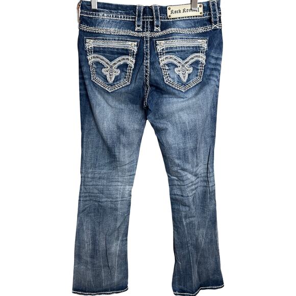 Rock Revival Easy Boot Parel Size 28 Faded Grunge Women Jeans - Picture 1 of 7